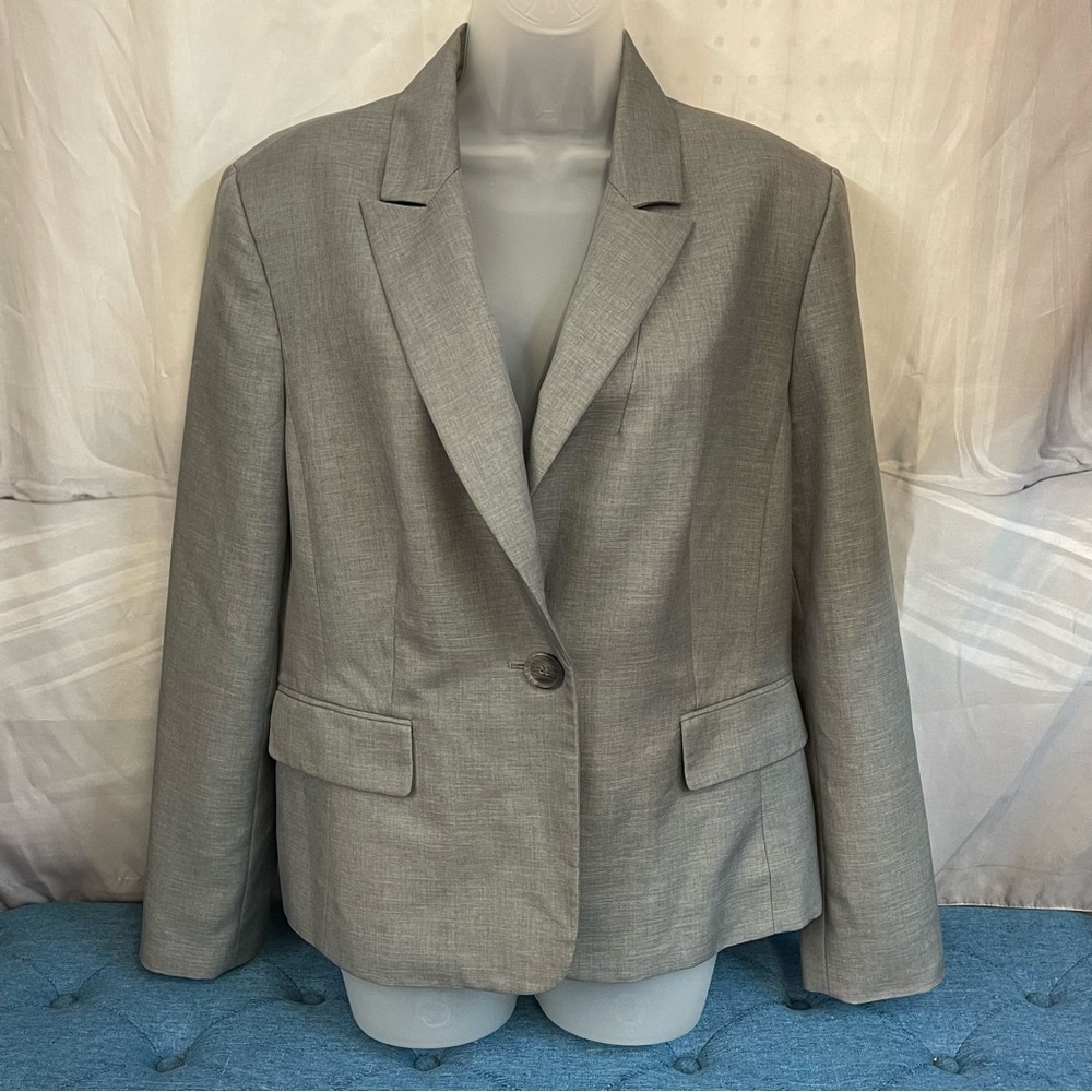 Evan Picone Gray Blazer Classic Tailored Design